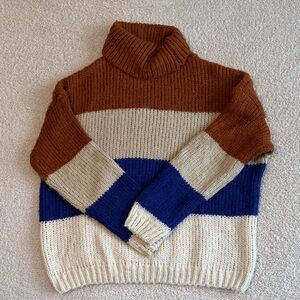 Peyton Jensen Striped Turtleneck Sweater